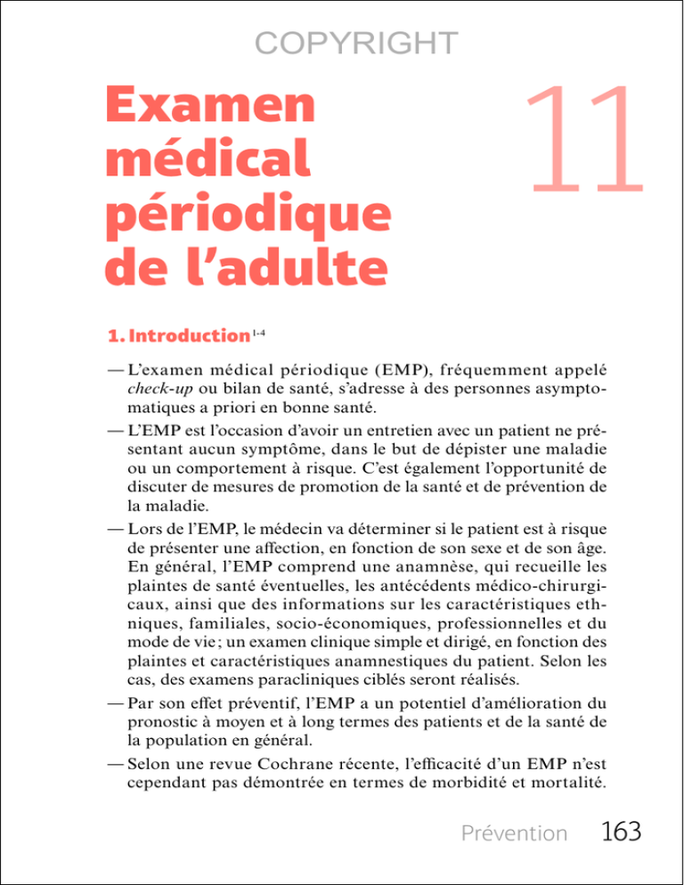 Examen Médical Périodique De L`adulte