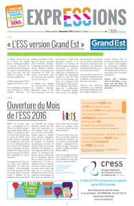 « L`ESS version Grand Est » Ouverture du Mois de l`ESS 2016