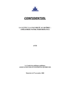 La lutte à la pauvreté au Québec - Association des économistes