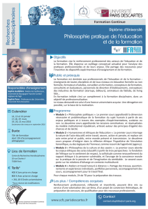 DU Philosophie pratique de l`education et de la formation 2016