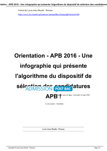 Orientation - APB 2016 - Une infographie qui présente l`algorithme