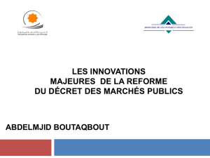 Les innovations majeures - M.Abdelmjid BOUTAQBOUT