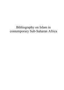 Bibliography on Islam in contemporary Sub-Saharan Africa