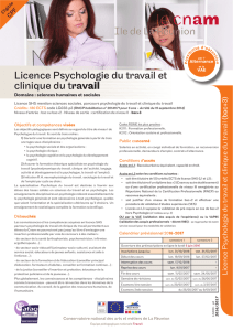 Licence Psychologie du travail et clinique du travail