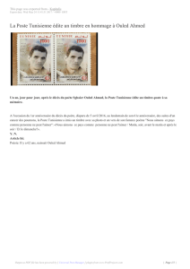 La Poste Tunisienne édite un timbre en hommage à