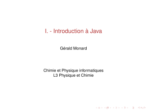 I. - Introduction à Java