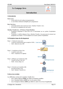 Le Langage Java Introduction