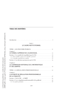 sommaire Droit de la publicité - Presses Universitaires de Rennes
