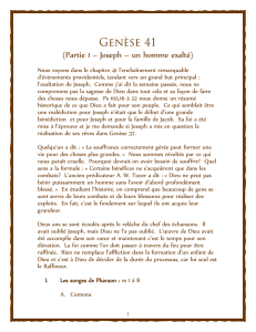 Genèse 41 : Joseph – un homme exalté (1re partie)