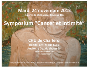 Symposium “Cancer et intimité”