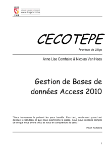 Gestion de Bases de données Access 2010