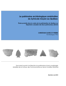 Le patrimoine archéologique amérindien du Sylvicole moyen au