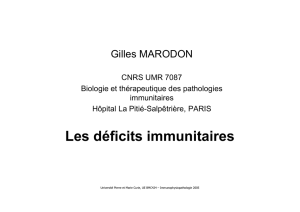 Les déficits immunitaires - Les pages Web de Adrien Six