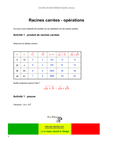Racines carrées - opérations - Sen