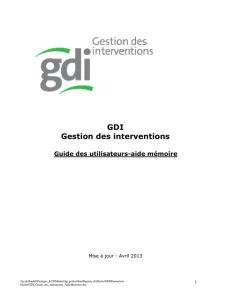 GDI Gestion des interventions