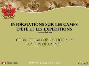 Camps d`été et expéditions - Corps de Cadets 2623 Rive-Sud