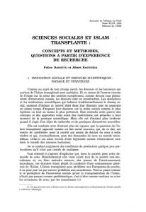 sciences sociales et islam transplante