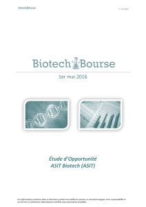 Étude d`Opportunité ASIT Biotech (ASIT)