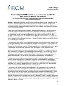 news release - Institut de recherches cliniques de Montréal