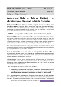 Abdennour Bidar et Fabrice Hadjadj : le christianisme, l`islam et la