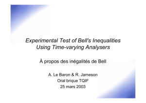 Experimental Test of Bell`s Inequalities Using Time