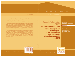 Rapport d`information n° 2391 La Conférence de Lima sur le