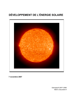 développement de l`énergie solaire