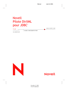 Novell Pilote DirXML pour JDBC*