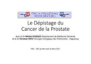 Le Dépistage du Cancer de la Prostate - FMC