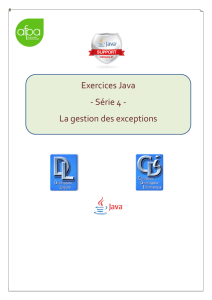 Mise en pratique Exceptions Java