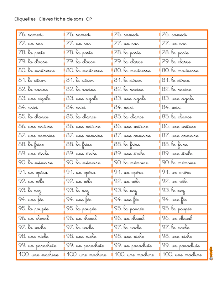 Dictee De Mots Tres Faciles Liste 4