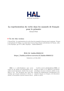 La représentation du verbe dans les manuels de français - Hal-SHS