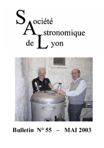 Bulletin N° 55 – MAI 2003 - Société Astronomique de Lyon