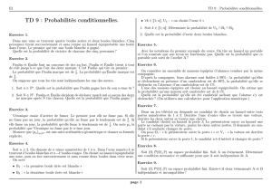TD 9 : Probabilités conditionnelles.