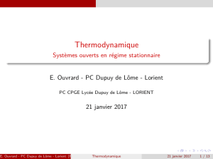 Thermodynamique - Systèmes ouverts en