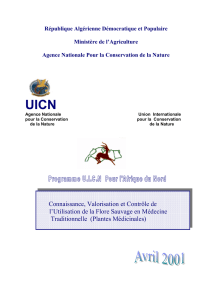 Connaissance, Valorisation et Contrôle de l`Utilisation de la Flore