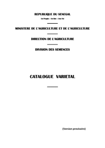 Catalogue sénégalais des espèces et variétés végétales