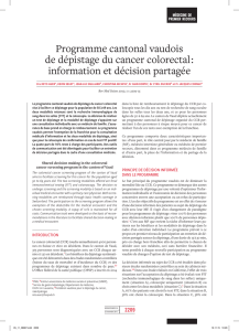 Programme cantonal vaudois de dépistage du cancer colorectal