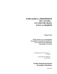 Partager la prospérité du Canada – Un coup de