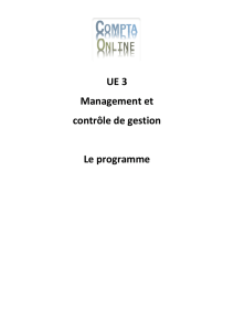 UE 3 Management et contrôle de gestion Le
