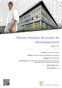 Master Analyse de projet de développement