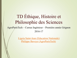 TD Éthique, Histoire et Philosophie des Sciences