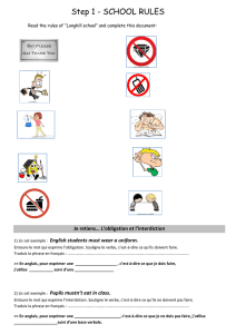 Step 1 - SCHOOL RULES