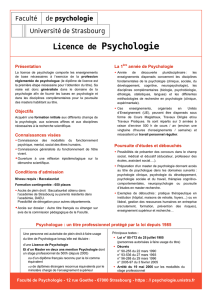 Licence de Psychologie - Faculté de Psychologie