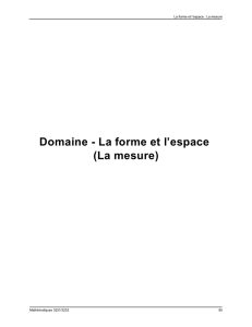 Domaine - La forme et l`espace (La mesure)