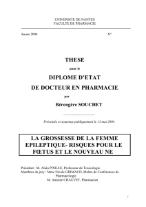 THESE DIPLOME D`ETAT DE DOCTEUR EN PHARMACIE LA