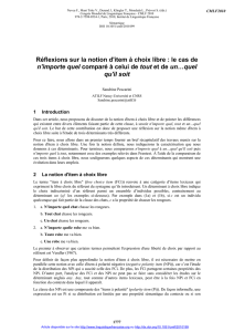 Réflexions sur la notion d`item à choix libre