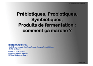 Prébiotiques, Probiotiques, Symbiotiques, Produits de fermentation