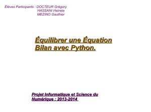 Équilibrer une Équation Bilan avec Python.