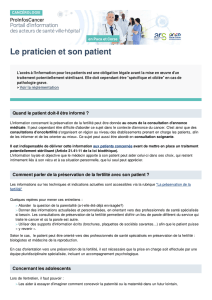 Le praticien et son patient | Portail ProInfosCancer
